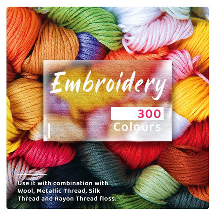 300 Coloured Egyptian Cotton Embroidery Cross Stitch Thread Floss Hand Skeins