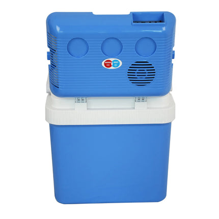 24L 2 in1 Portable Car Fridge Electric Cooler & Warmer Drinks Refrigerator Blue