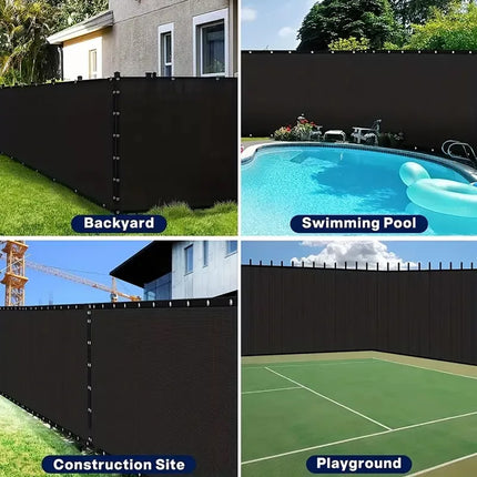 Balcony Privacy Screen Fence Mesh 5M For Balcony Windscreen Sun Shade UV-Proof (Black)