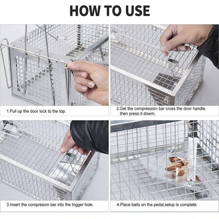 Humane Rat Trap Cage Live Animal Catch Pest Rodent Mice Mouse Bait Control Box