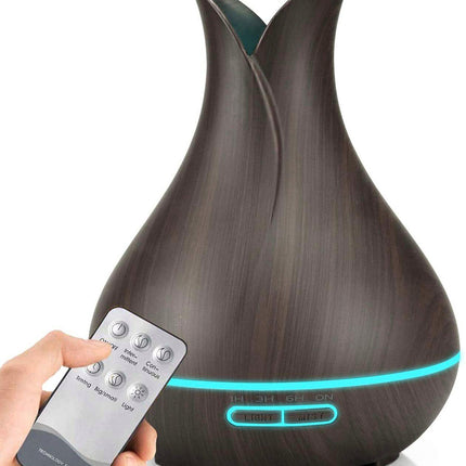 550ml Aromatherapy Diffuser Aroma Essential Oils Air Humidifier Wood Grain Type3 Dark Wood Air Diffuser