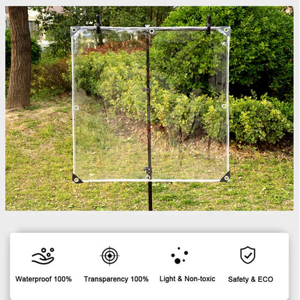Patio PVC Clear Tarpaulin Transparent Cover Garden Ground Sheet Tarp Heavy Duty (1.8x2.5m / 6x8.2ft)