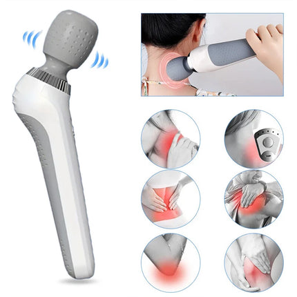 Portable Electric Massage Stick - USB Charging, Full Body Vibration Massager Gun White