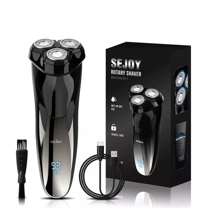 Cordless Electric Shaver Men Razor Wet Dry Rotary Pop-up Trimmer Washable