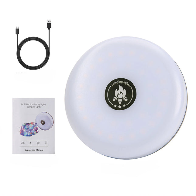 Solar 10m LED Camping String Lights Portable Stowable Retractable Fairy Lights