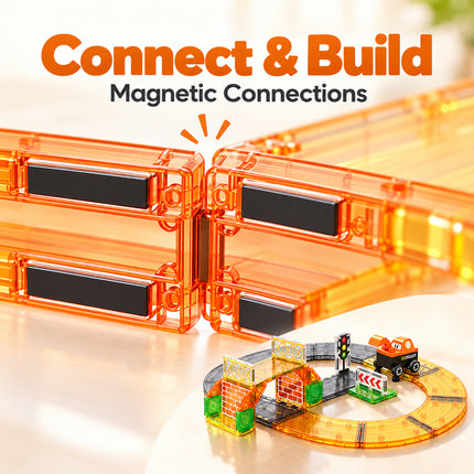 40 Pcs Magnetic Construction Track Tiles Building Set Vehicle Christmas Gift Toy