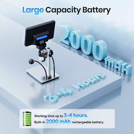 7" LCD Digital Microscope 10-1200X 1080P Coin Magnifier for Adults