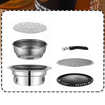 Portable Korean BBQ Grill Table Charcoal Camping Party Outdoor Barbecue Tool Set