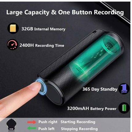 Portable Mini Spy Voice Recorder Audio MP3 Player Sound Recording Device 16G