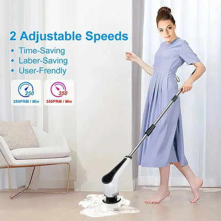 Cordless Electric Scrubber Cleaning Brush with 7 Replaceable Brush Heads