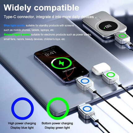 Type-C 140W Auto Disconnect Charging Adapter Fast Charge Mechanical Cut-Off - Silver White