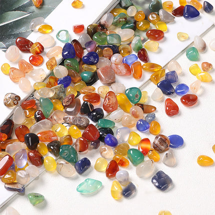 1KG 7-9mm Mixed Agate Crystal Chips BULK Grade Natural Gemstone Polished Stones