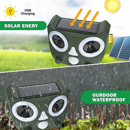Solar Ultrasonic Bird Repeller Motion Sensor Animal & Pets Rat Possum Repellent
