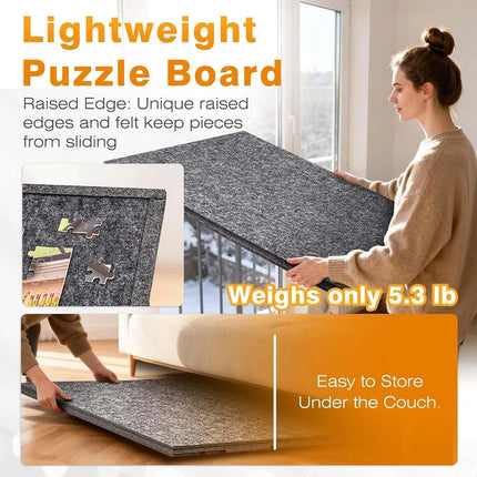 Jigsaw Puzzle Board 1000 Pieces Felt Mat Adjustable Easel Stand Trays w/ 6 Trays