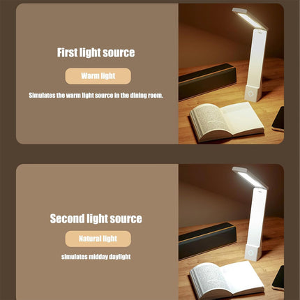 LED Desk Lamp USB Rechargeable Dimmable Study Reading Bedside Table Light