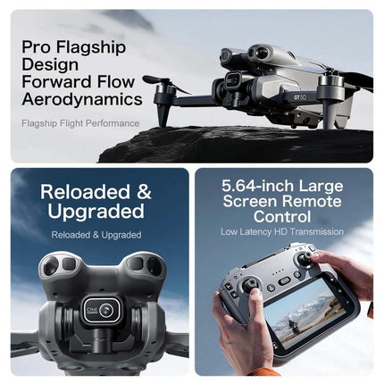 3 Batteries GT50 Drone 4.3'' Screen Remote RC Drone 8K HD Dual Cameras WiFi 20mins Flight