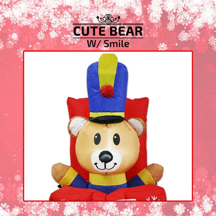Inflatable Christmas Telescoping Bear From Gift Box W/ LED 1.54M Xmas Decor