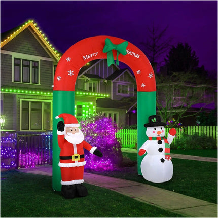 2.4M Christmas Inflatable Archway Xmas LED Lights Outdoor Decoration