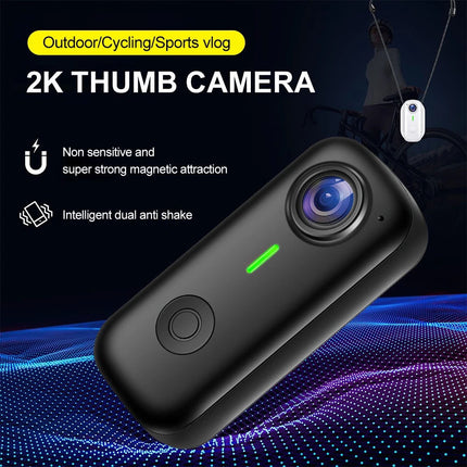 2K Portable  Action Camera Mini Thumb Camera For Cycling Sports Vlog