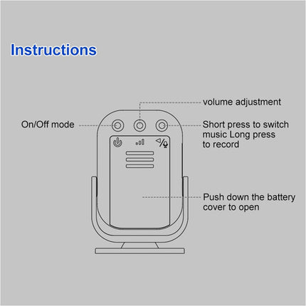 1 Pcs Infrared Motion Sensor Alarm Doorbell Door Chime Recorded Sounds Player