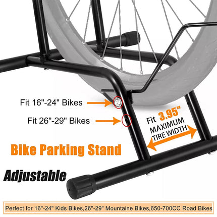 Road Bike Stand Floor Bike Rack Garage Bicycle Stands for Storage Indoor/Outdoor