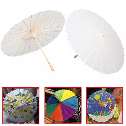 40CM DIY Paper Umbrella Parasol Japanese Wedding Party Gifts Crafts Decor White