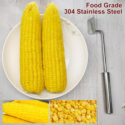 2PCS Corn Cutter Corn Peeler Stainless Steel Splitter Tool with Ergonomic Handle