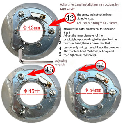 Dust Extractor Clear Shroud, Grinding Dust Cover For Angle Hand Grinder 4/5"