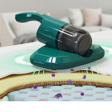 Handheld Wireless UV Dust Mite Remover Vacuum Cleaner for Bedding Sofa Mattress Green