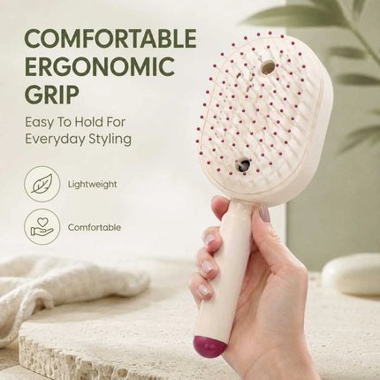 Rechargeable Mist Hair Brush Scalp Massager Detangling Comb USB-C 3-in-1