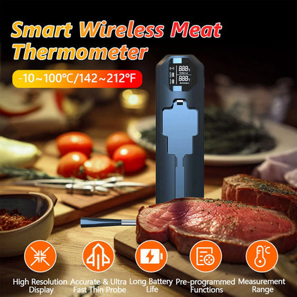 Wireless BBQ Thermometer Bluetooth Food Probe Kitchen Temperature Meat Grilling