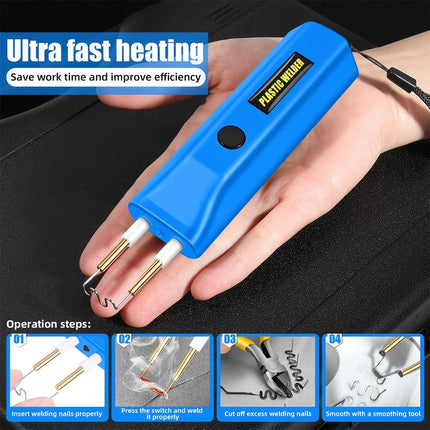 Hot Stapler Gun Plastic Welder Repair Car Bumper Welding Machine with 200 Staple Black