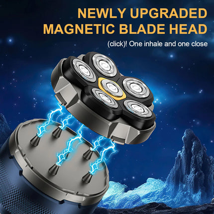 Electric Head Shavers for Bald Men 6D Head Razors w/Nose&Ear Trimmer LED Display