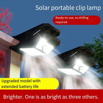 Solar Motion Sensor Clip on Light LED Outdoor Camp Tent Portable Emergency Light (White Light)