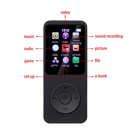 MP3 Player with Bluetooth 5.0 Portable Digital Lossless Music MP3 MP4 Player