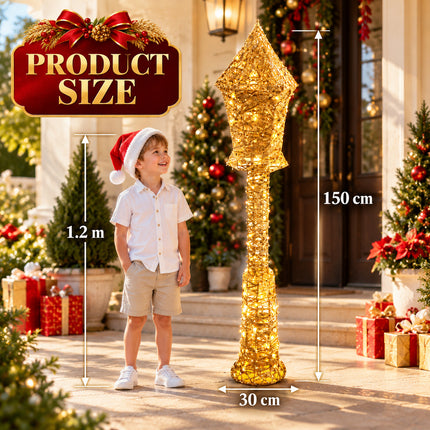 LED Christmas Floor Lamp Lantern Light Indoor Outdoor Holiday Decor for Home Garden 75/150cm