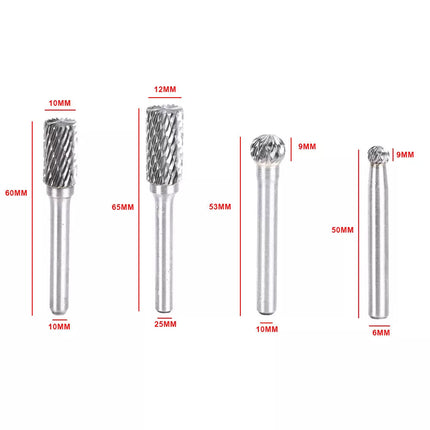 8X 1/4&#034; 6mm Shank Die Grinder Tungsten Carbide Rotary Carving Bits Grinding Kit
