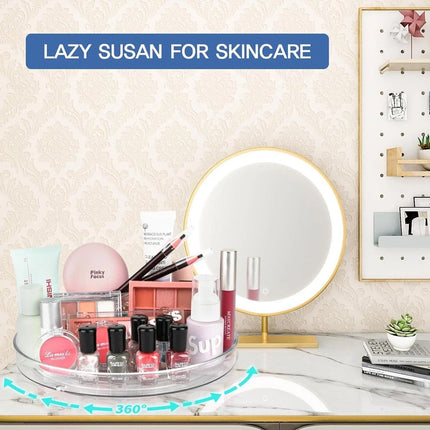 Round Rotating Storage Trays 2PCS Kitchen Pantry Turntable Rack for Cosmetics