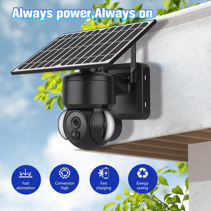 4G Network Wireless HD 1080P Pan Tilt Solar Panel Outdoor Security Camera LTE
