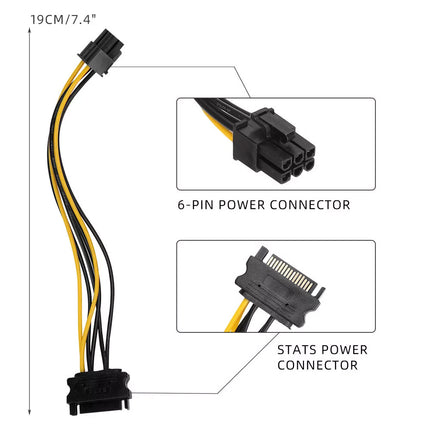 6X PCI-E Riser Pcle 1x to 16x USB 3.0 GPU Adapter Card For Bitcoin Mining Window