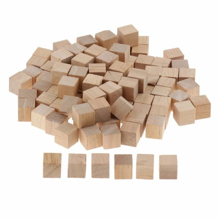 294pcs Mini Craft Wooden Blocks Square Cube Natural Wood Cubes Puzzle Making