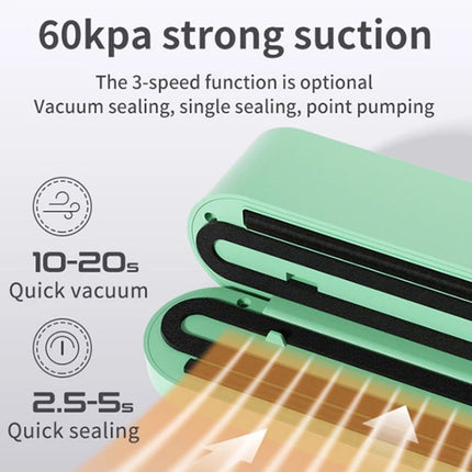Mini Cordless Vacuum Sealer Wireless 60kpa Food Sealer for Kitchen Meat Nuts  (Green)