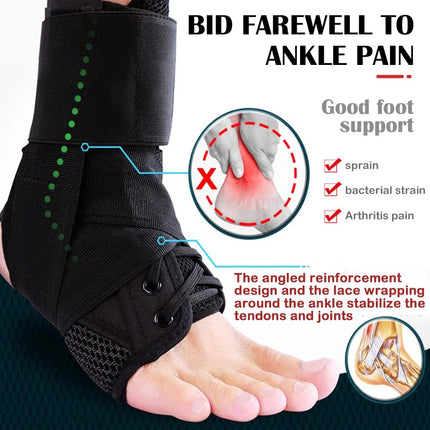 Ankle Brace Support Compression Sleeve Plantar Stabilizer Pain Relief Foot Wrap (M)