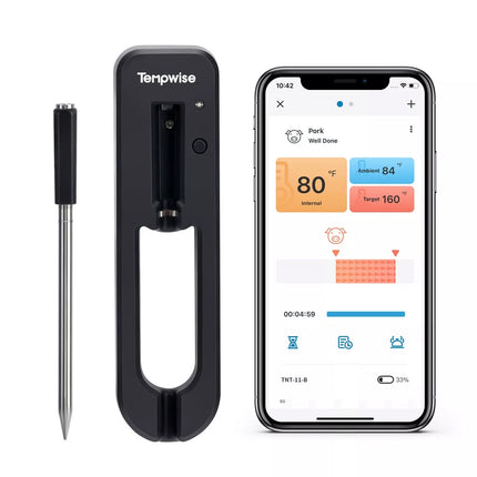 Wireless Meat Thermometer 2-IN-1 Bluetooth 98ft Free APP Grill BBQ Cooking Set