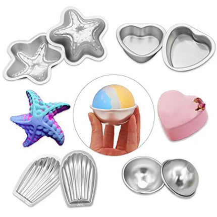 16PCS Metal Aluminum Bath Bomb Molds Moulds DIY Homemade Crafting GIFTS 8 Shapes
