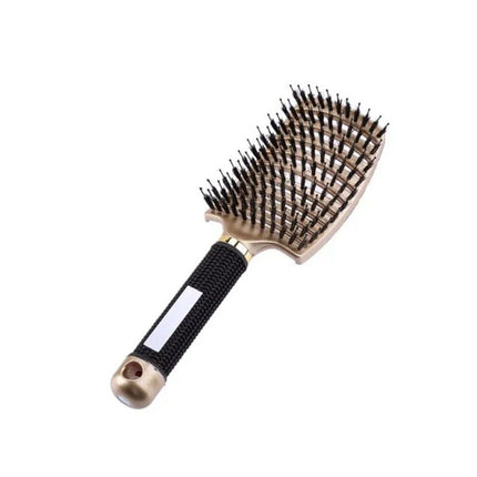 Women Detangling Nylon Bristle Brush Detangle Hairbrush Head Scalp Massage Comb Gold