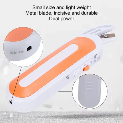 Power Shears Cordless Electric Scissors Cutter for Sewing Scrapbooking Crafting (Orange)