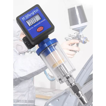 Spray Gun Digital Paint Air Pressure Regulator Gauge Water Trap Filter Tool