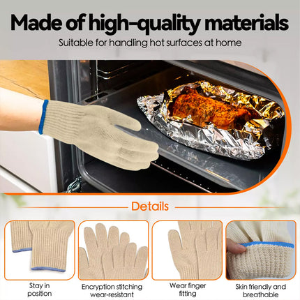 Cotton BBQ Oven Gloves Extreme Heat Resistant Baking Pot Holder Cooking Mitts