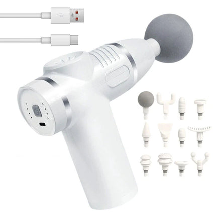 Handheld Massage Gun With 12 Heads 8 Speeds Muscle Relaxation Therapy Tool